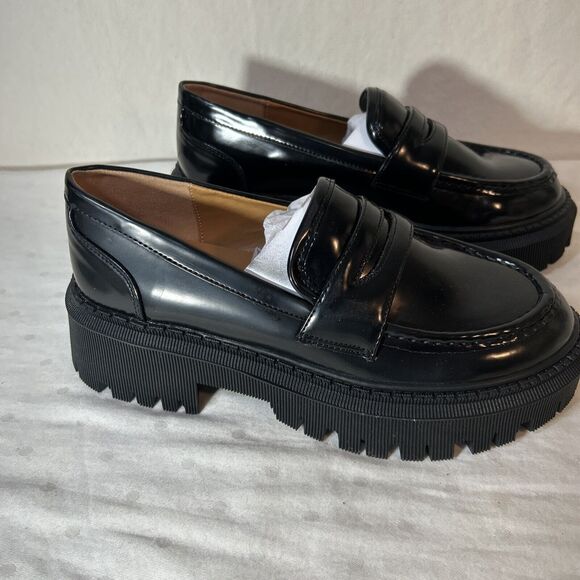 Chunky Retro Loafers Women 5.5 Black - Picture 2 of 12